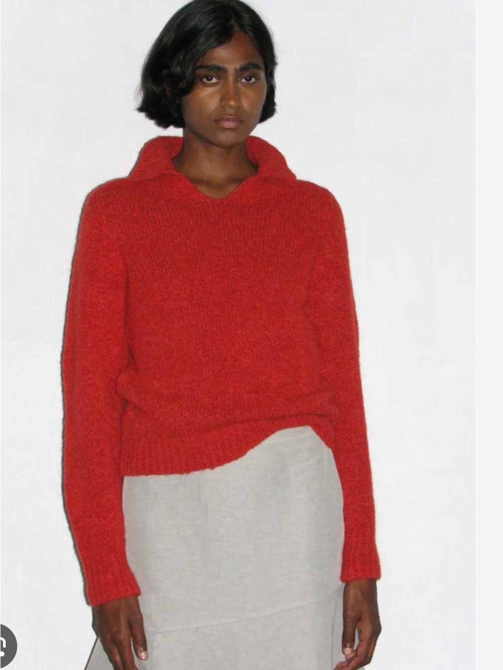 Paloma - Wool Red Crewneck Knit Sweater - Unbranded